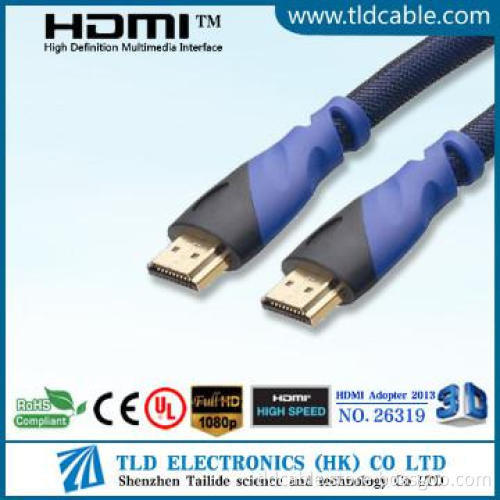 HDMI To HDMI Cable Connectors Color and Nylon Net Customized